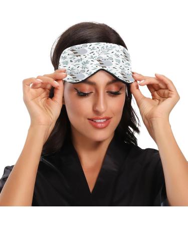 Koala & Leaves Sleep Mask - Light Blocking Eye Cover for Men & Women - Adjustable Soft Blindfold for Travel & Naps - Buy Online on GoSupps.com