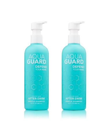 AquaGuard After-Swim Shampoo - Refreshes Hair After Swimming  Alleviates Pool Smell - Paraben and Gluten Free  Vegan  Color Safe  Leaping Bunny Certified (Two Bottles)