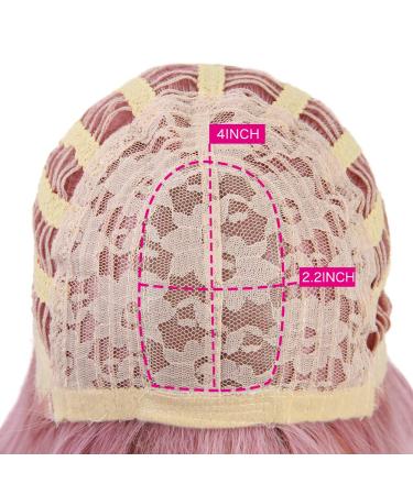 HAIRCUBE 14 Short Curly Bob Wig for Women - High-Quality Synthetic Wig with Bangs in Pink | Lightweight & Stylish - Buy Online on GoSupps.com