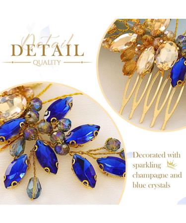 Vakkery Butterfly Hair Comb Slides Gold Crystal Bridal Hair Pieces Prom Wedding Rhinestone Hair Accessories for Women and Girls - Buy Online on GoSupps.com