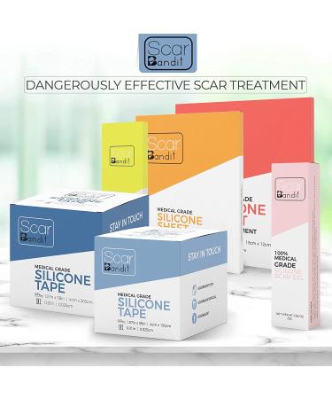 Scarbandit Silicone Scar Sheets - Scars Removal Treatment - Tummy Tuck & C-Section Recovery - 1.57x59 Inch (Pack of 1) - Buy Online on GoSupps.com