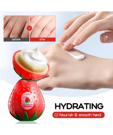 Strawberry Hand Cream for Dry and Chapped Hands Deeply Moisturizing Hand Lotion with Vitamin E Moisturizing Non-greasy Skin Care for Women or Men - Buy Online on GoSupps.com