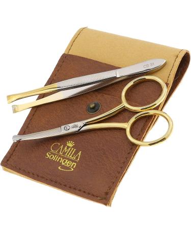 Camila Solingen CSK1 Nail Scissors and Tweezer Kit, Perfect Pedicure Manicure Set for Men and Women, Ideal Pedicure Tools and Skin Tag Remover Tools - Kit contains Sharp Scissors and Grooming Tweezers Nail Kit