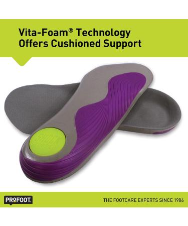 PROFOOT Runner's Knee Orthotic Insole for Women 6-10 | Shock-Absorbing Heel Support & Foot Position Correction | Cushioned Insole for Chondromalacia - Purple - Buy Online on GoSupps.com