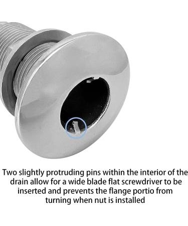 iSure Marine Stainless Steel 1 Barbed Straight Thru-Hull Drain Connector with Nut - Boat Plumbing Fittings for Boats, Yachts, Marine - Buy Online on GoSupps.com
