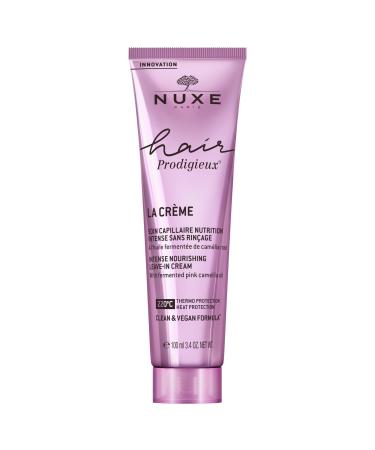 NUXE Hair Prodigieux Intense Nourishing Leave-in Cream. Repairs & Protects Hair From Heat For Soft Shiny and Healthy Looking Hair. With Argan and Jojoba Oil 3.4 Fl Oz