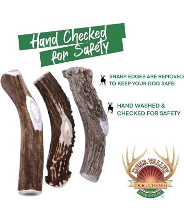Deer Valley Dog Chews (Large Single 6-7 Inches Long) Ideal for Dogs Over 45 lbs - High Grade Naturally Shed Deer Antler for Aggressive Chewers (Jouet Pour Chien) - Buy Online on GoSupps.com