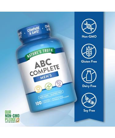 Nature's Truth Multivitamin for Men | with Iron Vitamins A C D & E | 100 Caplets | Non-GMO & Gluten Free for Adults - Buy Online on GoSupps.com