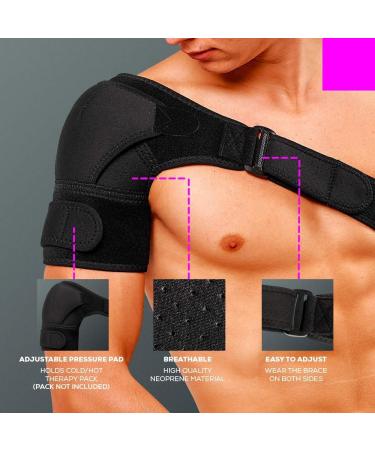 Shoulder Support Brace for Men & Women | Orthopedic Compression Sleeve for Torn Rotator Cuff & Bursitis Pain Relief - Buy Online on GoSupps.com