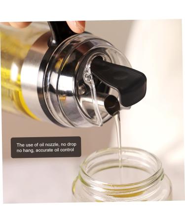 HOMSFOU 4pcs Automatic Opening and Closing Oiler Ceramic Oil Dispenser Clear Container Liquid Containers Oil Cruet Soy Sauce Dispenser Oil and Vinegar Dispenser Oil Bottle Glass Bottle Pp 22X7X7CMx4pcs As Shownx4pcs - Buy Online on GoSupps.com
