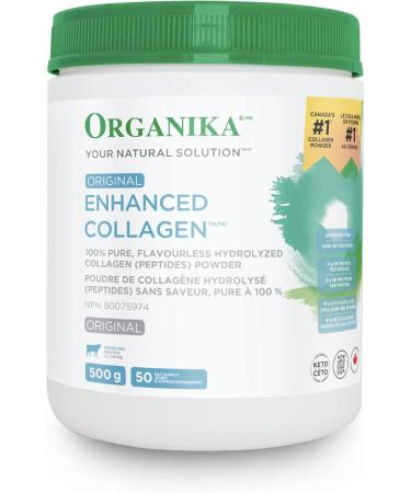 Organika Certified Organic Spirulina Powder- Superfood 3rd Party Tested Pristine Sourcing & Enhanced Collagen Peptides Protein Powder For Healthy Hair Skin Nails Joints 500 g (Pack of 1) Powder+ Collagen Peptides - Buy Online on GoSupps.com