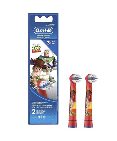 Oral-B Kids Extra Soft Replacement Brush Heads featuring Disney Pixar Toy Story, Ages 3+, 2 count Toothbrush Refills Toy Story