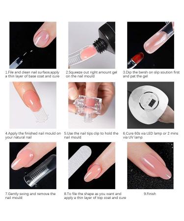 Kalolary Nail Extension Set - 120 U-Curve Nail Tips 50 Art Forms Nail Clips & Dual-Ended Brush | DIY Nail Art Tools for Stunning Manicures - Buy Online on GoSupps.com