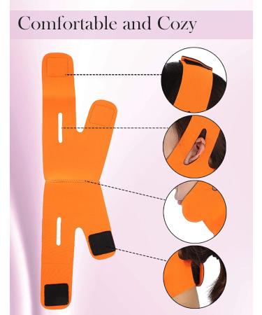 Thin Face Belt V-Shaped Facial Slimming Bandage | Ultra-Contour Strap for Women - Firming Skin Care Massage Band in Orange - Buy Online on GoSupps.com
