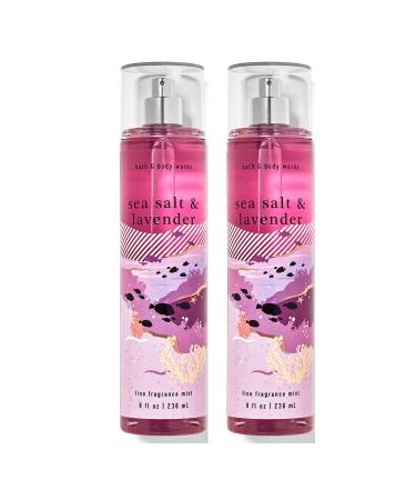Bath and Body Works Sea Salt & Lavender Fine Fragrance Mists Pack Of 2 8 oz. Bottles (Sea Salt & Lavender)