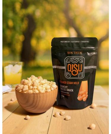  QISU QISU | GOUDA | Crispy Cheese Treat 100% Cheese Gluten Free High in Protein (50g x 4) - Buy Online on GoSupps.com