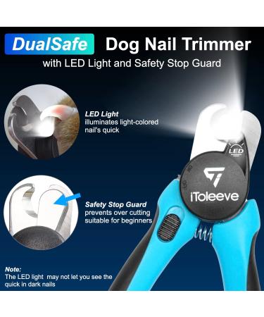 iToleeve LED Dog Nail Clipper with Safety Guard and Light | DualSafe Nail Trimmers for Cats & Dogs | Prevent Over-Cutting - Buy Online on GoSupps.com