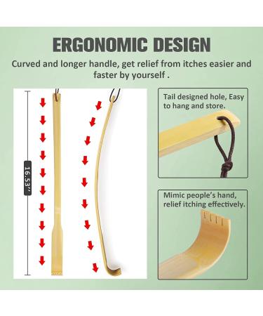 Curved Bamboo Back Scratchers for Men and Women - Heavy-Duty Handle - Best Gift for Anyone Needing Longer Reach - Buy Online on GoSupps.com