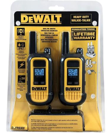 DEWALT DXFRS300 Heavy Duty Walkie Talkies - Waterproof, Shock Resistant, Long Range, Rechargeable Two-Way Radio (2 Pack) - Buy Online on GoSupps.com