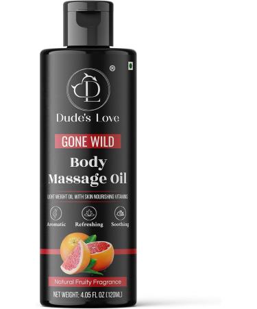 Organic - Grapefruit Fruity Edible Body Massage Oil - Refreshing Calming & No Stain | Non-Sticky Aromatherapy Oil With Grapefruit & Lime Essential Oil Gone Wild - Fruity 120 ml (Pack of 1) - Buy Online on GoSupps.com