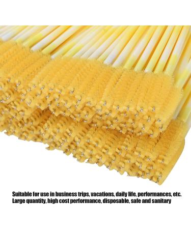 Mascara Brush Disposable Eyelashes Brush Hygienic Fiber Brush Head for Women Female(Yellow) - Buy Online on GoSupps.com