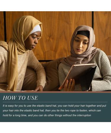 4-Piece Women's Hijab Caps | Soft Beanie Sleep Hats | Long Hair | Black White Grey Brown - Buy Online on GoSupps.com