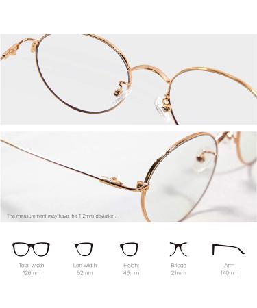 Blue Light Gaming Glasses for Women - TIVSAN Stylish Retro Round Frame Metal - Anti Eye Strain - UV Blocker Gaming Eyeglasses (Gold+Pink) - Buy Online on GoSupps.com