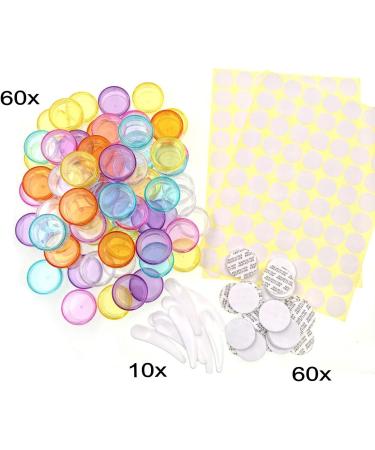 JZK 60-Pack Transparent Multi-Colored 5ml Cosmetic Jars - Small Empty Containers for Cream Lip Balm & Glitter - Perfect for Travel - Buy Online on GoSupps.com