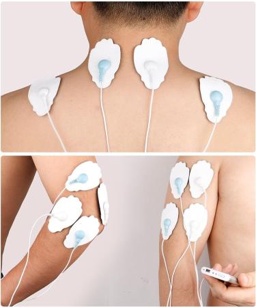 Belifu TENS Unit Electrode Pads - Reusable Self-Adhesive Latex-Free Massage Pads for TENS EMS Massagers | Standard Snap Connection - Buy Online on GoSupps.com