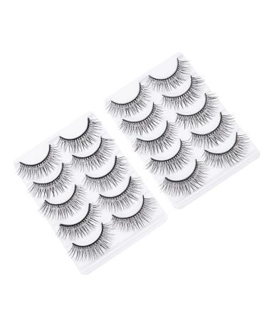 Beavorty 10 Pairs eyelashes natural eye lashes fluffy eyeslash long extension eyeslash halloween makeup supplies faux lashes christmas eye lashes fiber Glitter powder 3d slender