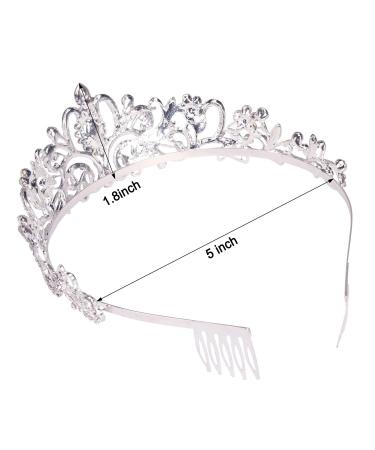 Silver Tiara Crown Crystal Headband with Combs for Bride Wedding Prom - Silver/Clear Crystal Tiara Headband for Women and Girls - Buy Online on GoSupps.com