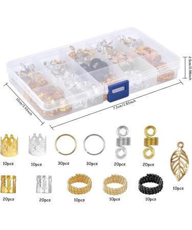 Azonelife 200 Pieces Hair Cuffs and Braid Rings Aluminum Hair Coil Dreadlocks Accessories Metal Hair Cuffs Hair Braid Rings Clip Beads for Hair Decorations Pendants Hair Jewellery - Buy Online on GoSupps.com