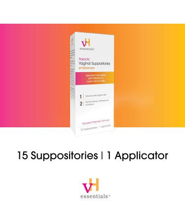 vH essentials Prebiotic Vaginal Suppositories - 15 Count Box, pH Balanced Formula - Buy Online on GoSupps.com