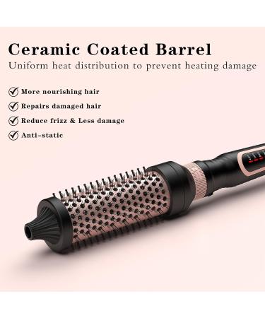Thermal Brush 3 in 1 Set - Ionic Heated Round Curling Brush for Volume & Smooth Hair - Fast Heating Ceramic Curling Iron (Black) - International Shipping Available - Buy Online on GoSupps.com
