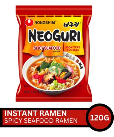 Nongshim Neoguri Seafood and Spicy Flavour 120g (Pack of 10) - Instant Korean Ramen Noodle - Buy Online on GoSupps.com