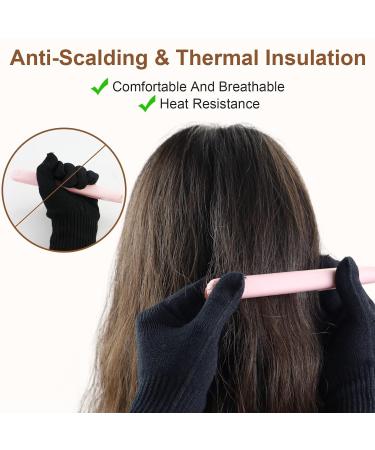 Heat-Resistant Styling Gloves - Dndgdlua 2-Piece Hair Protection Set for Flat Iron & Heat Tools (Black) - Buy Online on GoSupps.com