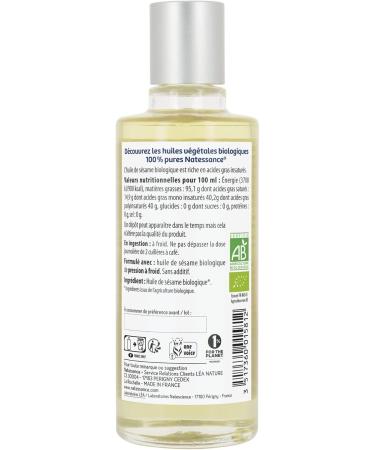 Natessance - Organic Sesame Oil - 100% Pure - Nourishing - Certified Organic - 100 ml bottle - Buy Online on GoSupps.com