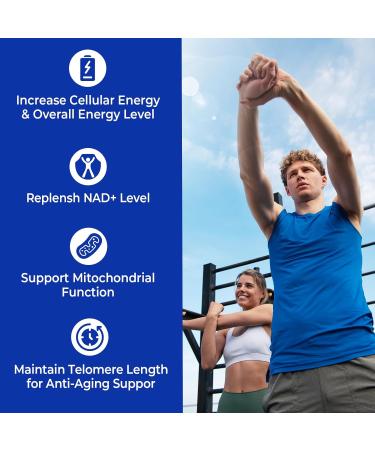 NAD Plus NAD Supplement with Nicotinamide Riboside PQQ Grape Seed Extract & B Vitamins - 30 Veggie Capsules For Men and Women Dietary Supplement 3 Bottles (Total 90 Veggie Capsules) - Buy Online on GoSupps.com