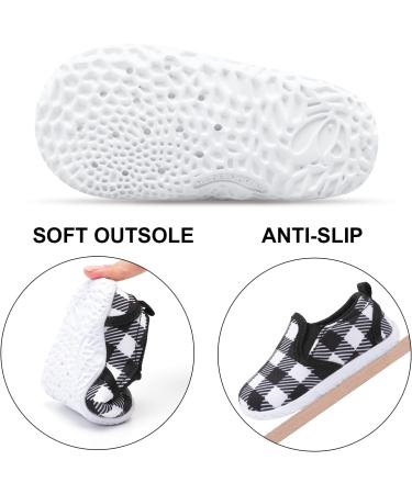 JOINFREE Unisex Baby Shoes - Infant Slip On Sneakers for Boys and Girls - Toddler Casual Crib Shoes - 2-2.5 Years - Black Plaid - Buy Online on GoSupps.com