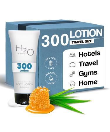 H2O Therapy Travel Size Hotel Body Lotion 300 Count 0.85 oz Bottles Guest Amenities for Hotels Vacation Rentals and Short Term Rentals Paraben Free Green Tea Scent Infused with Aloe and Olive Oil 0.85 oz (300 PIECES)