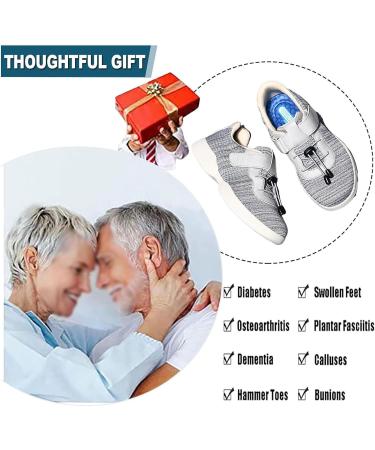 Buy Diabetic Shoes for Women - Wide Adjustable Air Cushion Sneakers for Arthritis & Edema | Comfortable Footwear for Swollen Feet & Hammertoe - Size 7 Blue - Buy Online on GoSupps.com