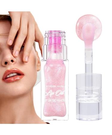 Magic Colour Changing Lip Oil Conversion Lip Oil Conversion Lip Stain Big Brush Head Hydrating Glitter Lip Gloss Long Lasting Moisturizing Smooth Non-Sticky Lip Gloss Lip Glow Oil 6.5ml 1 Pcs