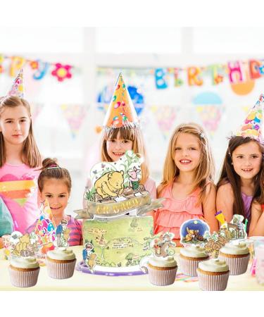 25pcs Winnie Bear Cake Toppers Cupcake Toppers Girl Winnie Bear Birthday Party Decoration Cake Decorations for Pooh Bear party Supplies - Buy Online on GoSupps.com