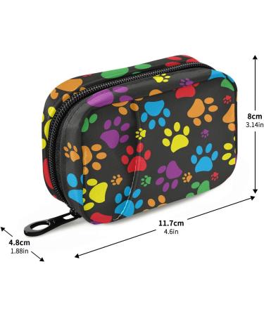 Travel Pill Organizer | Small 7 Day Pill Box | Weekly Vitamin Medicine Holder | Cute Colorful Paw Print Design - Buy Online on GoSupps.com