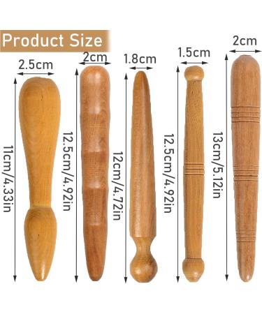 5-Piece Trigger Point Massage Device Set | Wooden Acupressure Roller & Pen for Pain Relief | International Shipping Available - Buy Online on GoSupps.com
