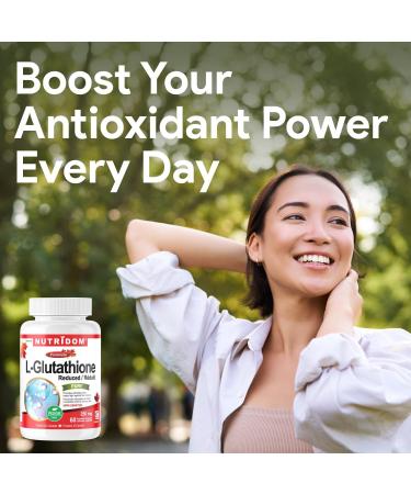 Nutridom L-Glutathione 250mg Reduced Glutathione Supplement for Antioxidant Support Non-GMO Vegan Gluten-Free Soy-Free Dairy-Free No Additives & Fillers (60 Veggie Capsules) - Buy Online on GoSupps.com