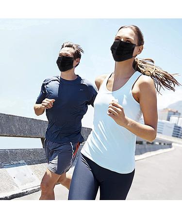 100PCS Black Disposable Face Masks 3 Ply Protection for Adults - Buy Online on GoSupps.com