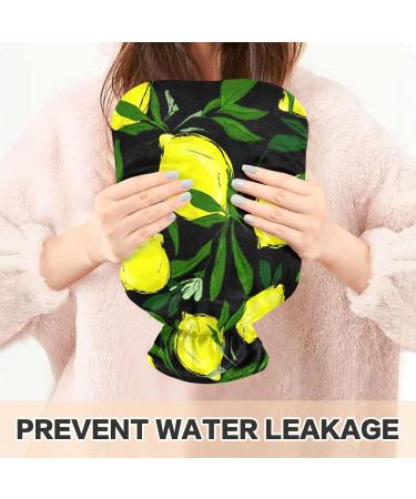 Hot Water Bottle with Lemon Leaves Cover - 2L Pain Relief & Heat Therapy Bag - Buy Online on GoSupps.com