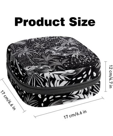 Women's Binding-Up Bag - Stylish Leaves Pattern Tampon Storage Bag with Zip Pockets for Menstrual Products - Buy Online on GoSupps.com