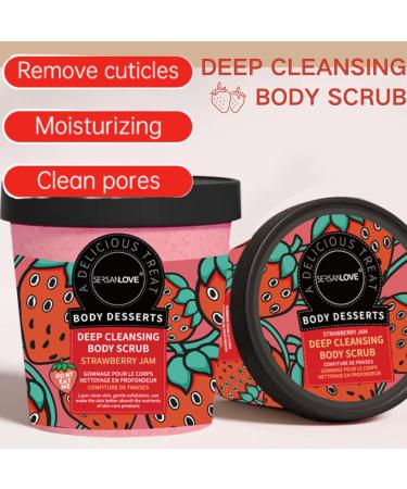 Body Scrub Exfoliator - Strawberry Body Exfoliator - Gentle Clean Face & Body Scrub - Bright Skin Exfoliating Body Scrub - Body Exfoliator Scrub Moisturize Ice Cream Texture Strawberry Flavor 220g - Buy Online on GoSupps.com